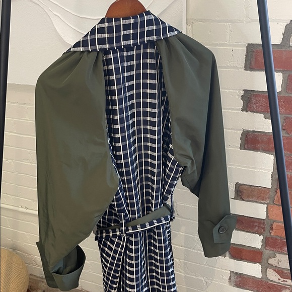 NWT Tanya Taylor Navy and Cream Plaid Jacket - Picture 7 of 9